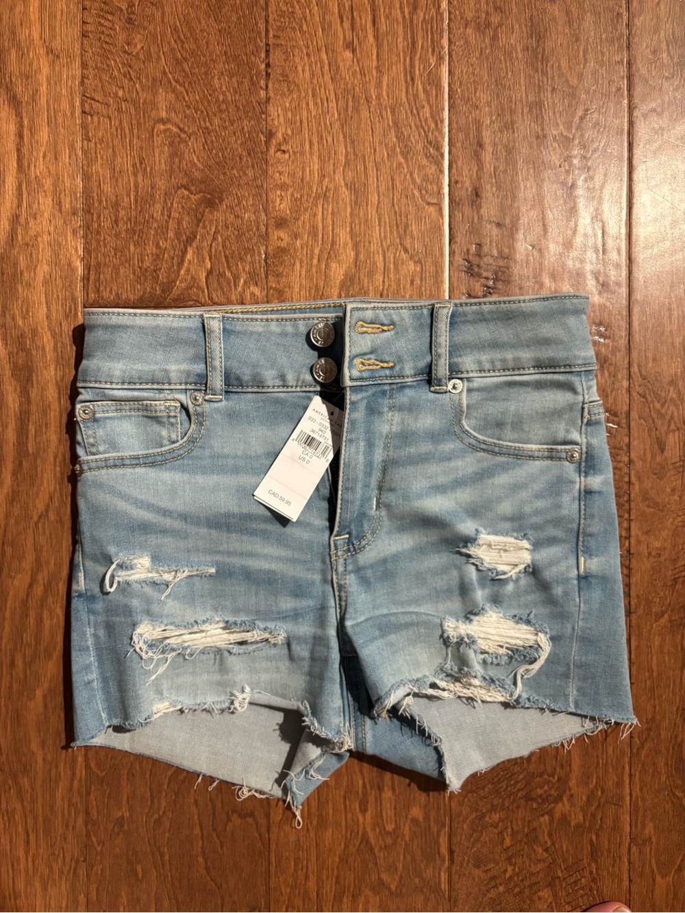 American Eagle Outfitters Light Blue High-Rise Denim Shorts
